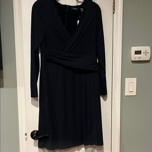 Ralph Lauren Navy Long Sleeve Dress NWT